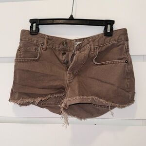 We The Free Brown Jean Shorts